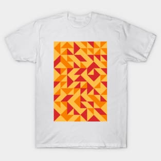 Fire Colored Geometric Pattern - Triangle #9 T-Shirt